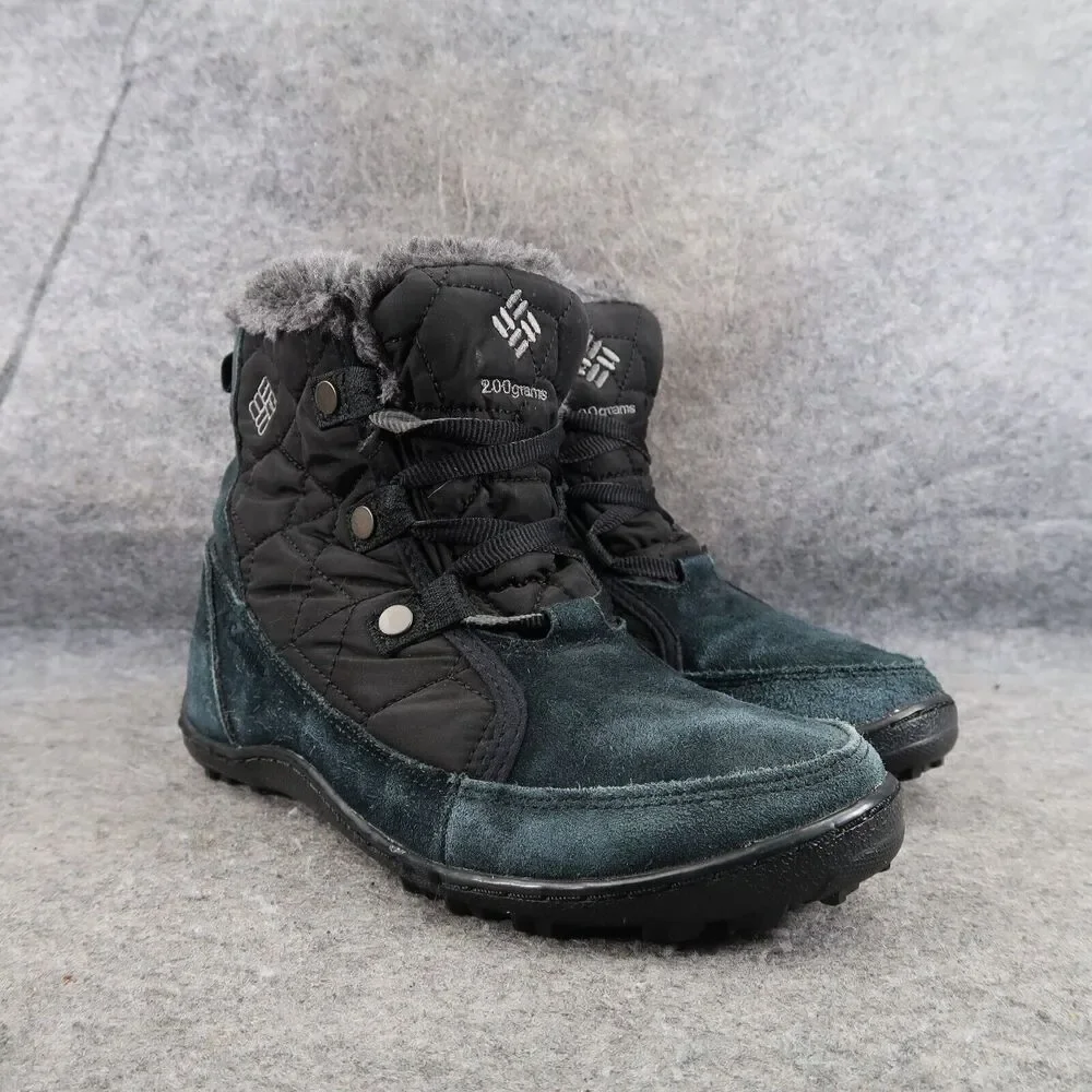 Columbia Shoes Womens 7 Boots Lace Up Winter Waterproof Quilted Powder Shorty